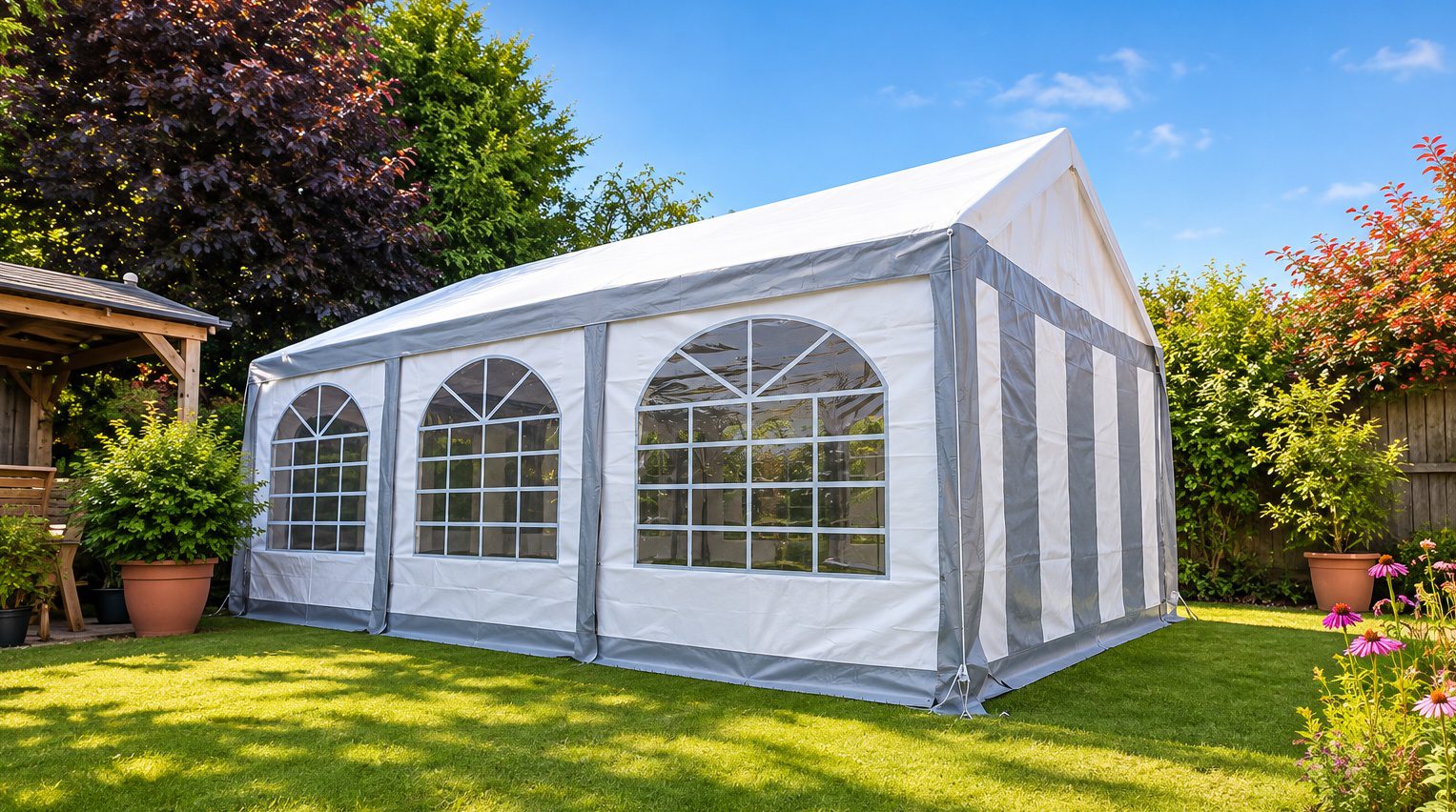 Our 6m x 4m party marquee, ideal for plenty of friends.